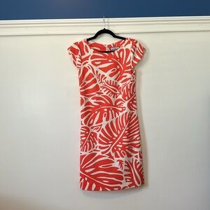 CK Bradley Excellent Condition Size Small Summer Dress in Orange Palm Leaf
